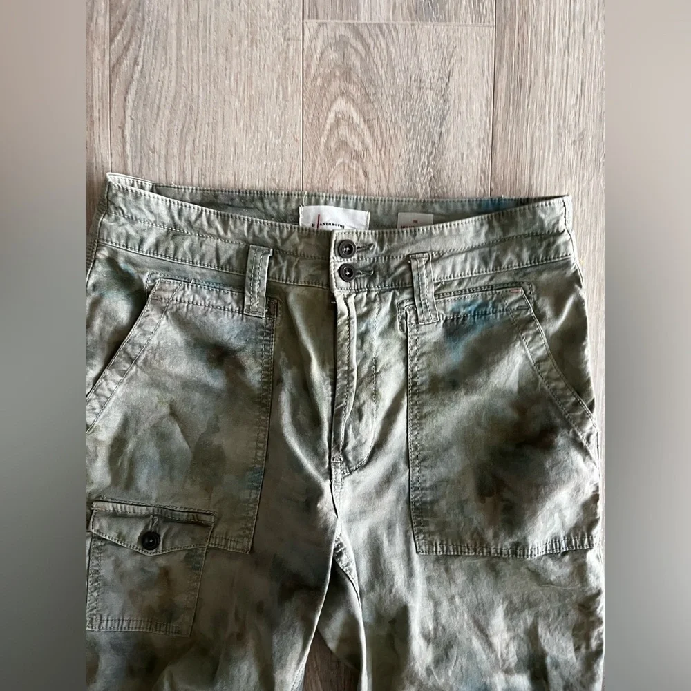 Anthropologie Women’s Wanderer Cargo Pants Blue Green Tie Dye - Size 27 - Picture 6 of 11